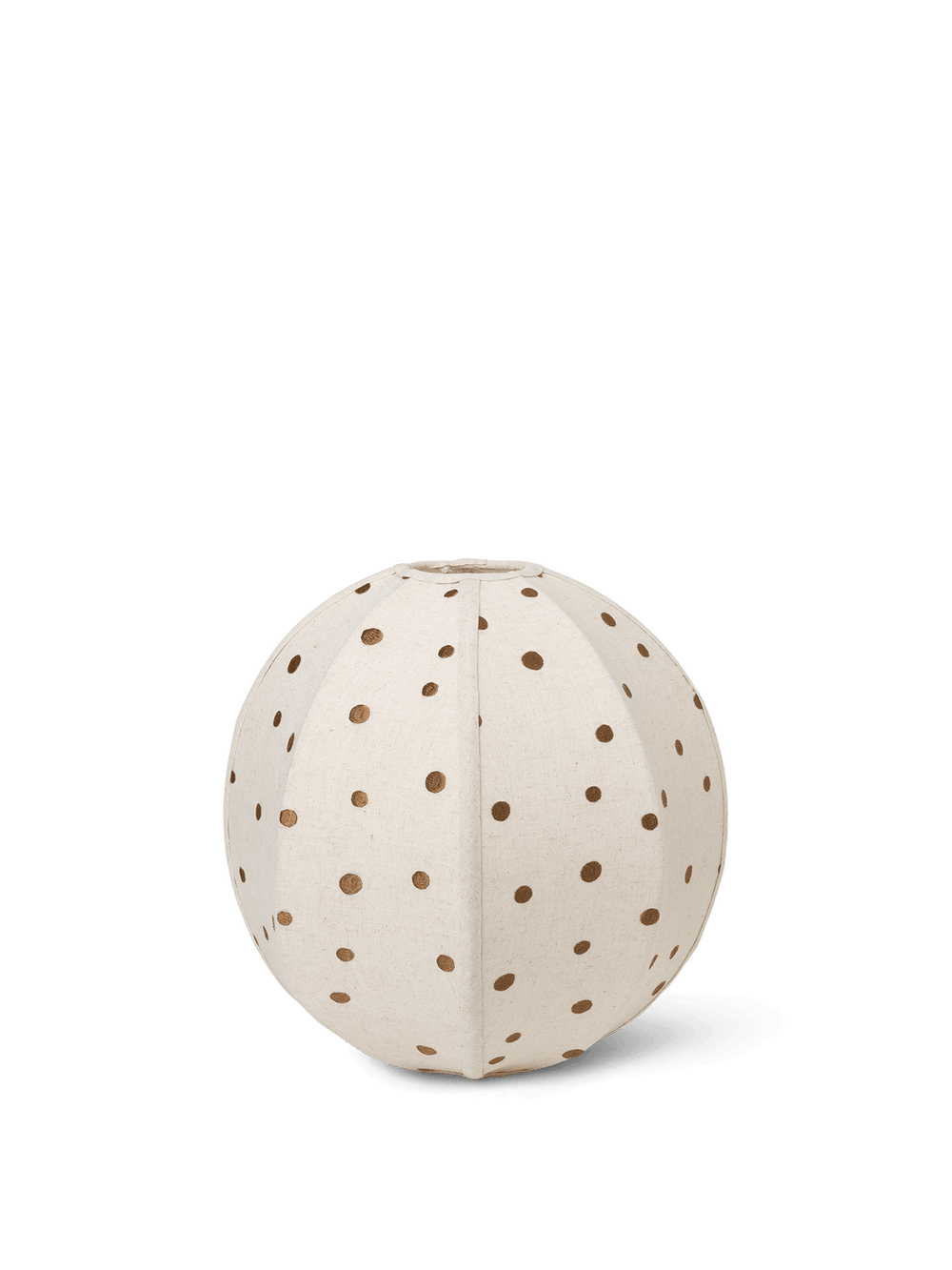 Dots Embroidered Textile Lampshade, rund off-white skærm med brune broderede prikker