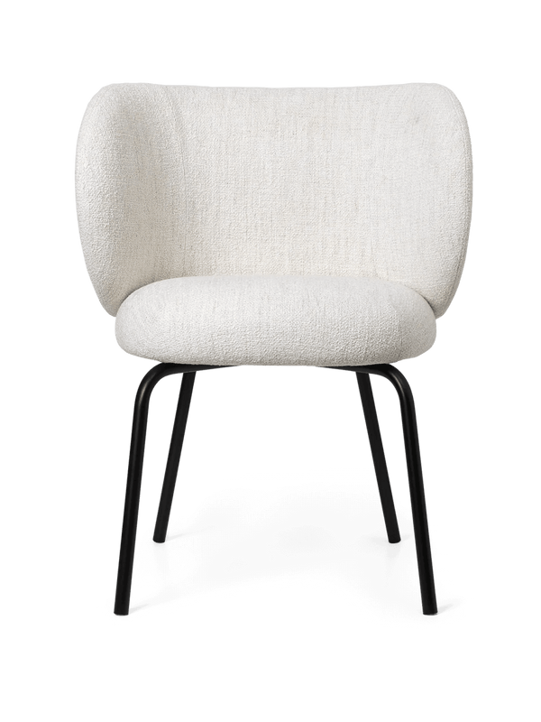 Rico Dining Chair - Black - Bouclé - Off-White