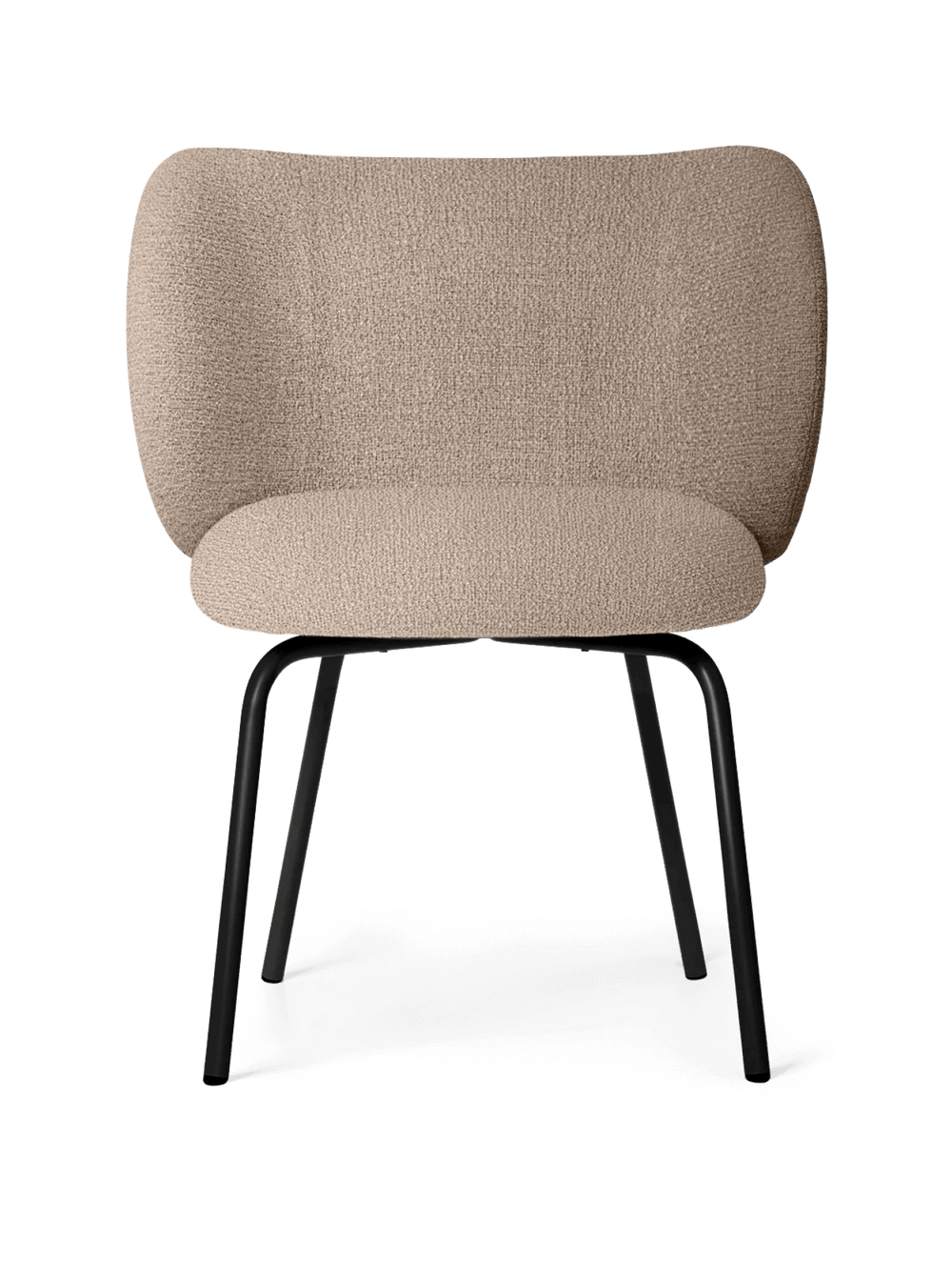 Rico Dining Chair - Black - Bouclé - Sand