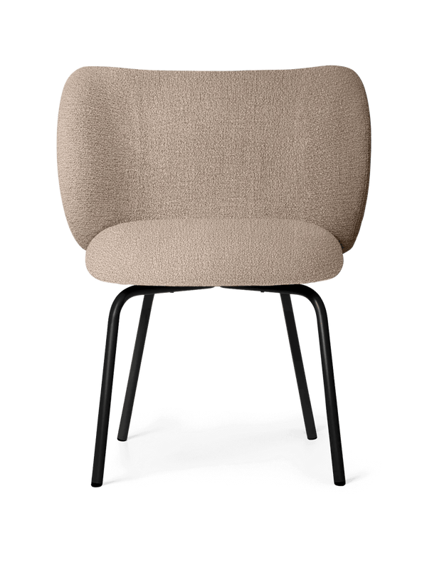 Rico Dining Chair - Black - Bouclé - Sand