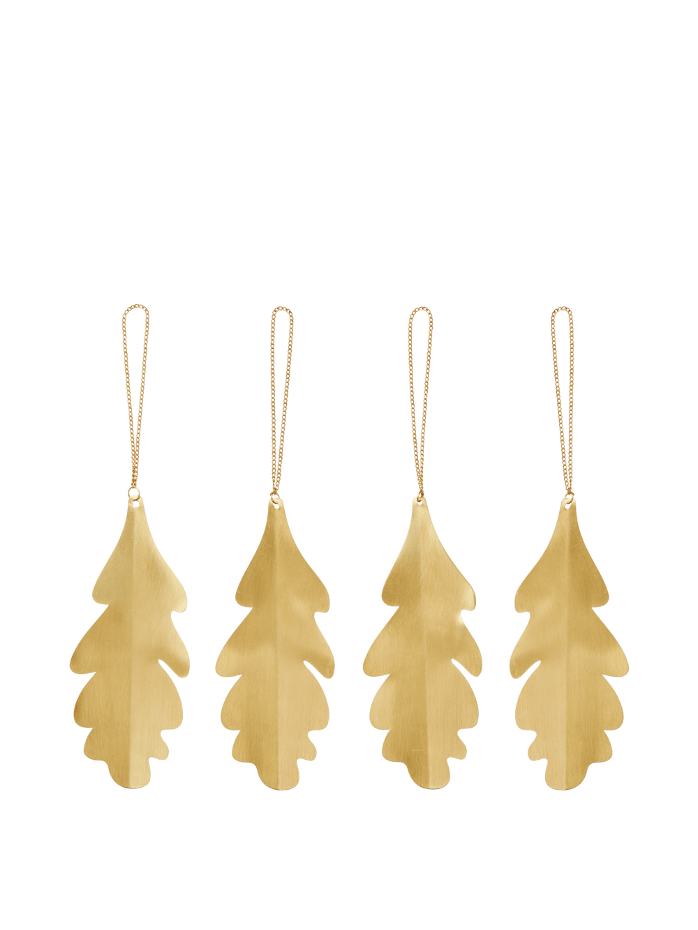 Oak Leaf Brass Ornaments - Set of 4 - Brass