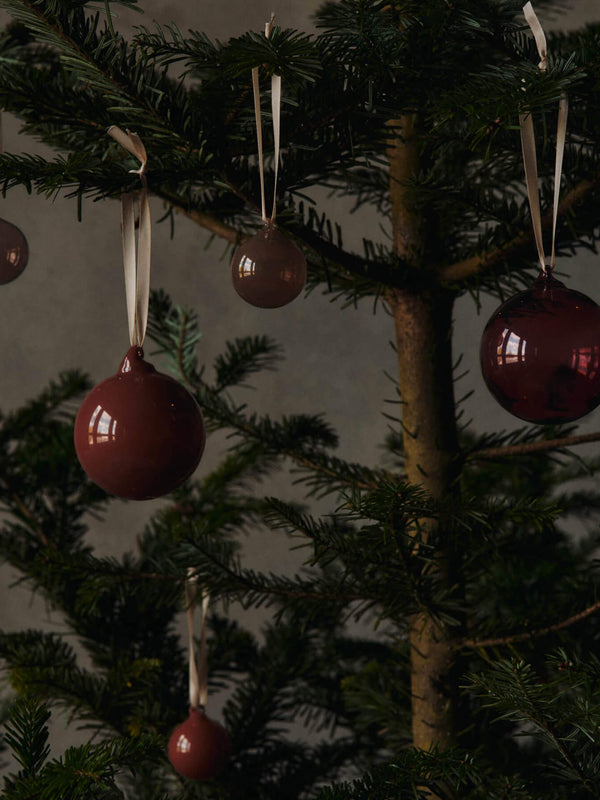 Glass Baubles - Small - Set of 3 - Roseate Opaque