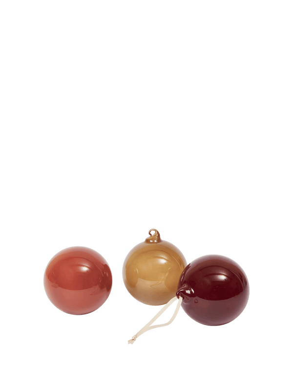 Glass Baubles - Large - Set of 3 - Roseate Opaque