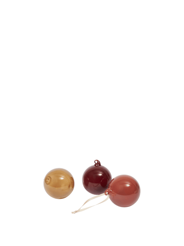 Glass Baubles - Medium - Set of 3 - Roseate Opaque