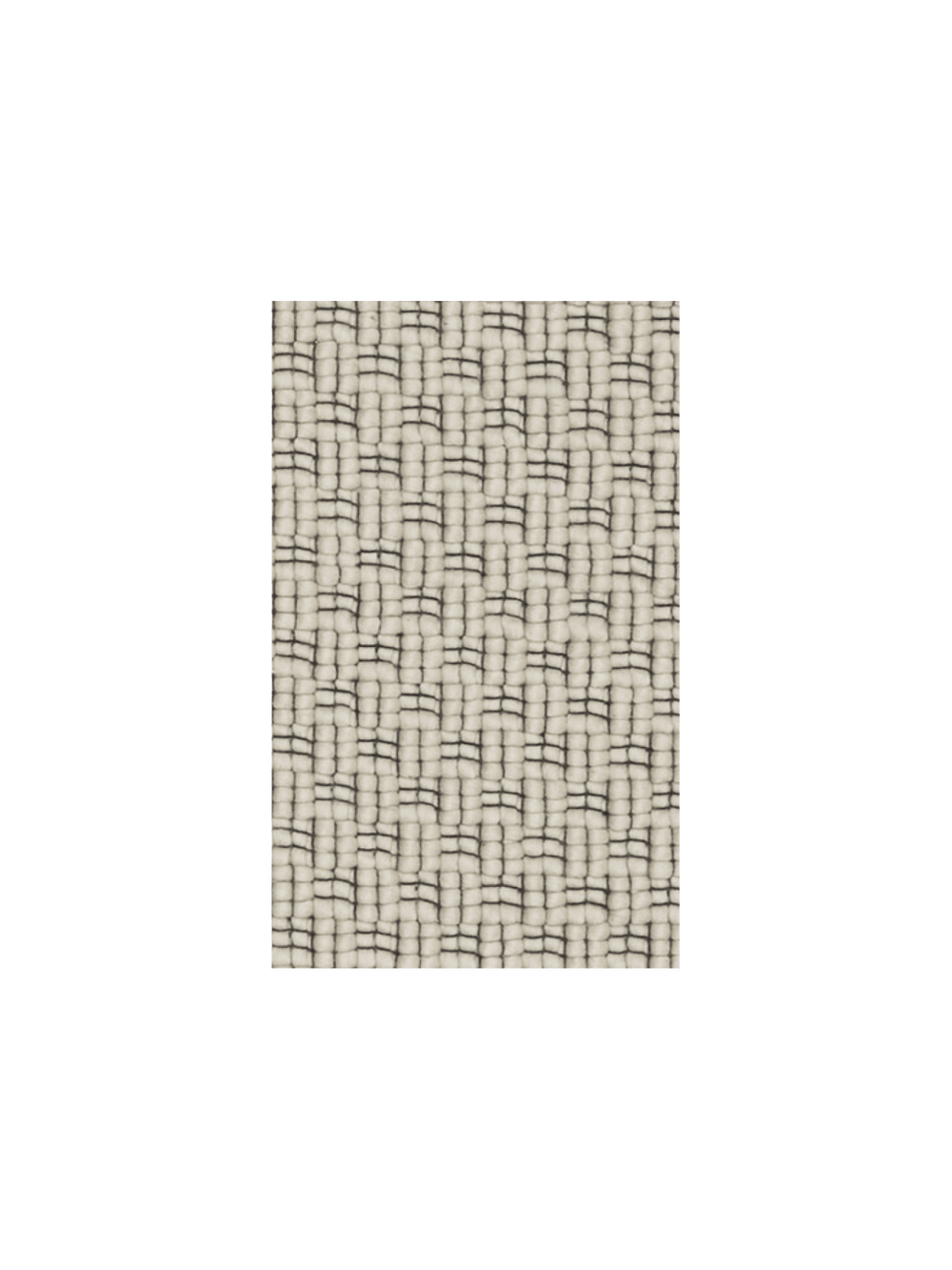 Udo Rug Sample i off-white/sort med grov kurveflettet struktur