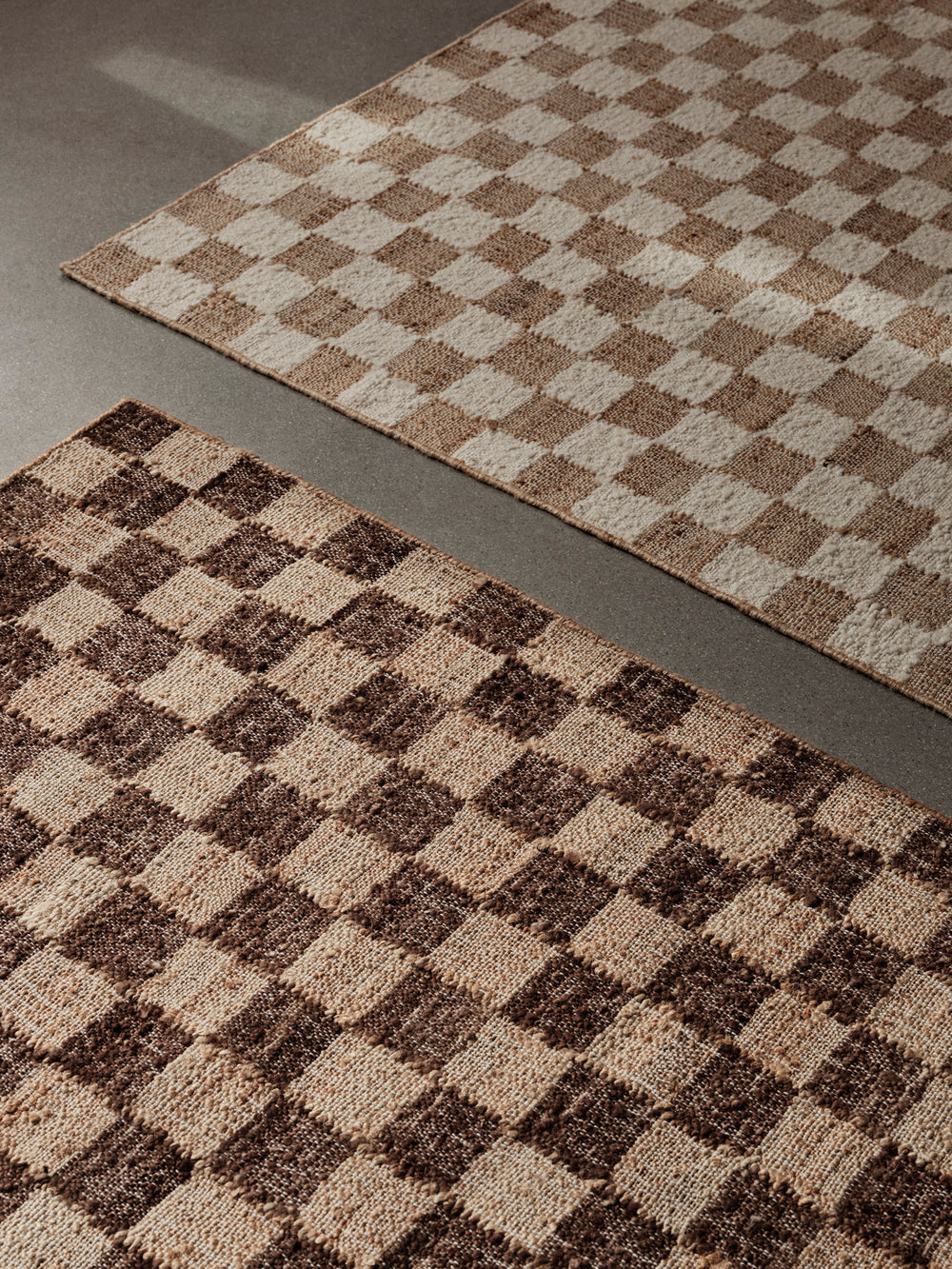 Check Wool Jute Løber - 70x180cm - Brun/Natur | Ferm Living