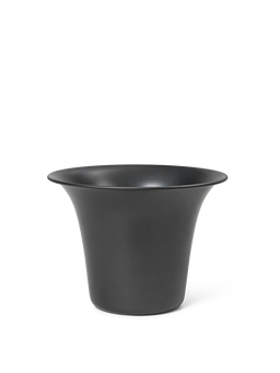 Spun Alu Pot i sort aluminium med udsvajet kant