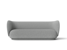 Rico Sofa 3-seater i grå med afrundet ryg og buede armlæn
