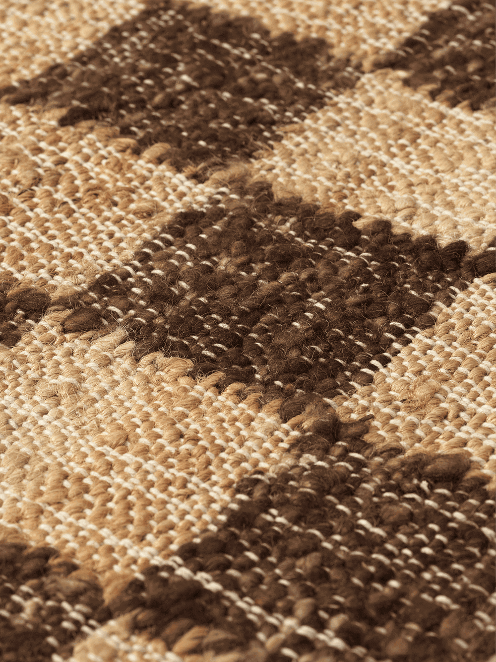 Check Wool Jute Løber - 70x180cm - Brun/Natur | Ferm Living